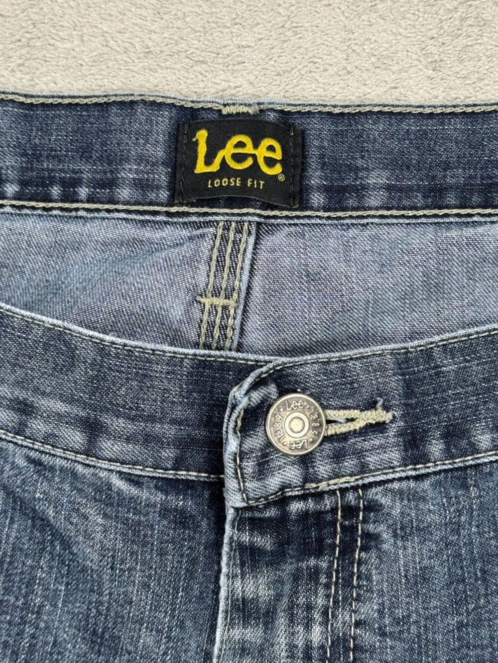 Vintage Y2K LEE Loose Fit Carpenter Jeans Grunge Utility 2000s Skater Gorpcore - Picture 5 of 14